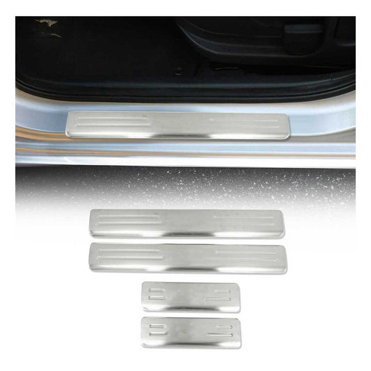 Ornamente prag uși pentru Kia Soul 2009-2014, oțel inoxidabil, argintiu, set 4 piese