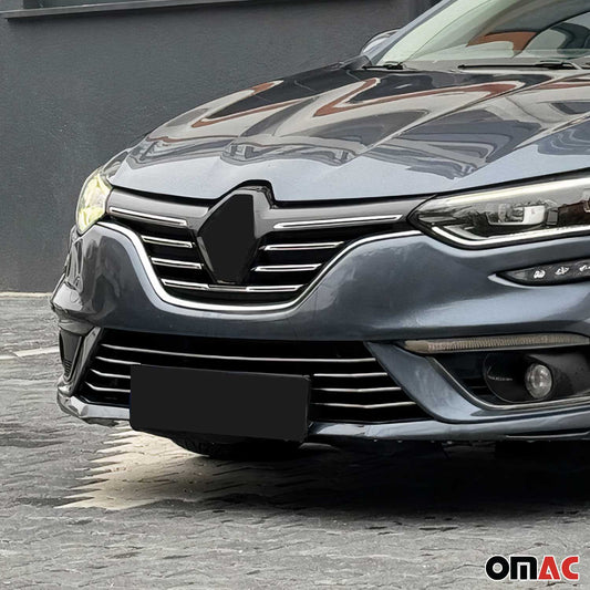 Kühlergrill Leisten Grillleisten für Renault Megane 2015-2025 Chrom Silber 7x