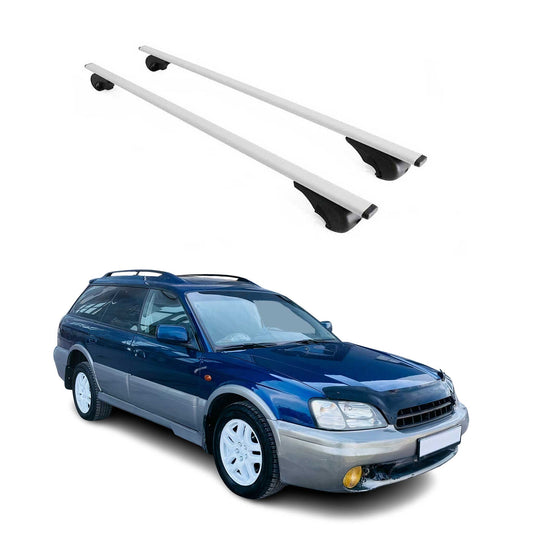 Portbagaj de plafon pentru Subaru Legacy mk3 Estate 1999-2003 75kg Gri Metalizat 2x
