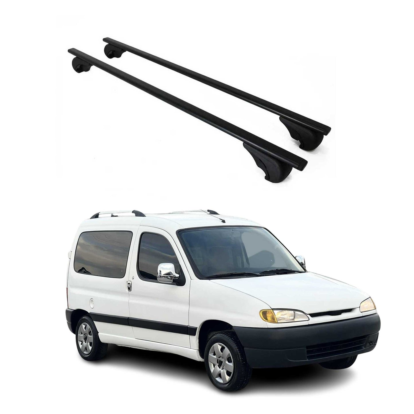 Dachträger Gepäckträger für Peugeot Partner 1997-2003 Metall Schwarz 2x