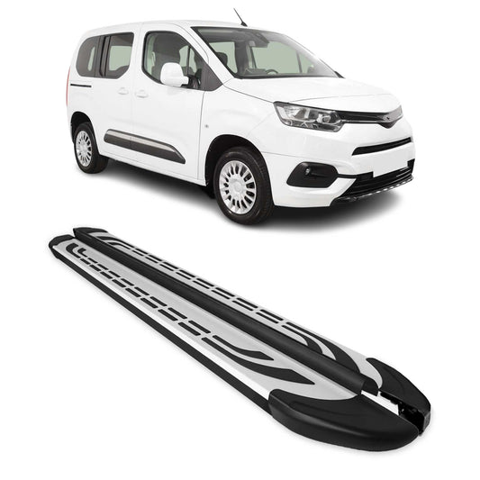 Trittbretter Seitenschweller für Toyota Proace City 2019-25 Kombi L1 Alu Schwarz