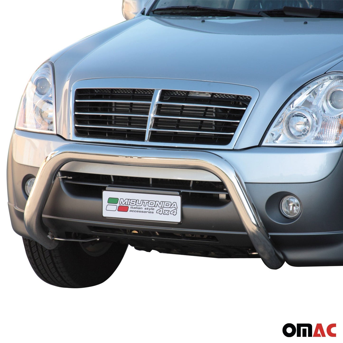 Frontbügel Frontschutzbügel für Ssangyong Rexton 2006-2012 ø76mm Stahl Silber