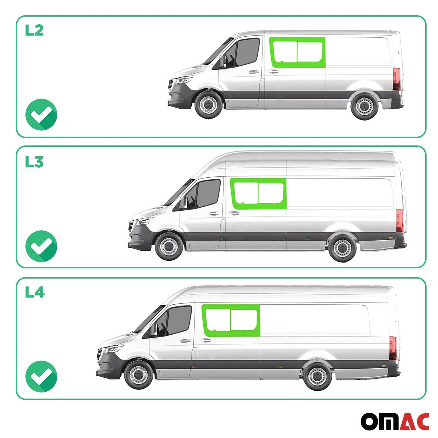 Schiebefenster für Mercedes Sprinter W906 2006-2018 Links Schiebetür L2 L3 L4
