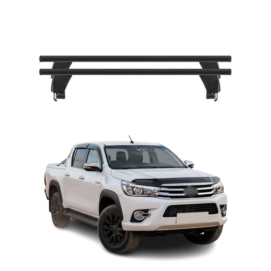 Menabo Dachträger Grundtäger für Toyota Hilux 2010-2015 50kg Alu Schwarz 2 tlg