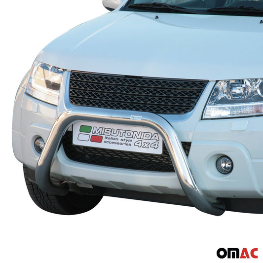 Bară de protecție/buton față pentru Suzuki Grand Vitara 2009-2011 ø76mm oțel argintiu