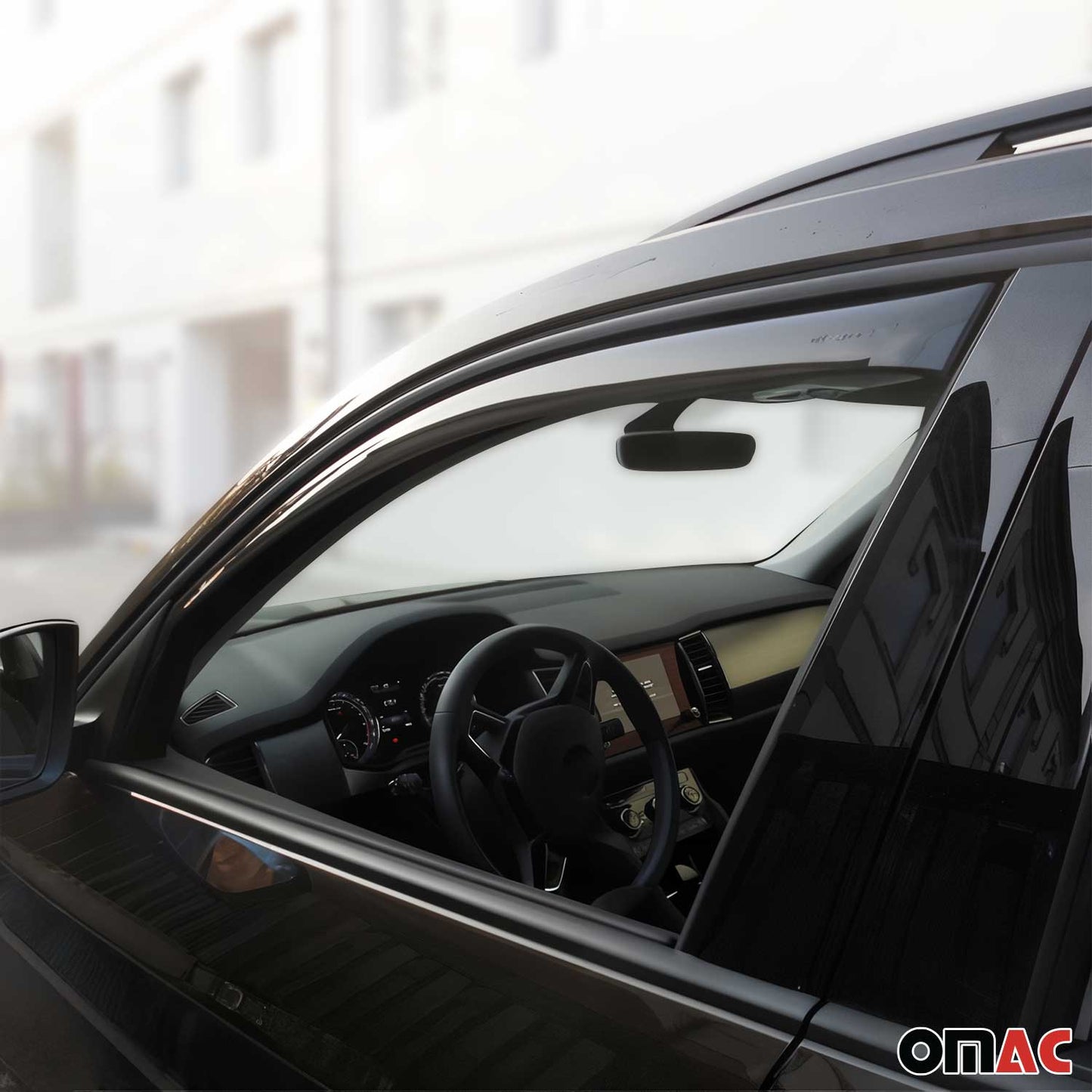 Windabweiser Regenabweiser für Skoda Kodiaq 2017-2023 Dunkel Acryl 4tlg