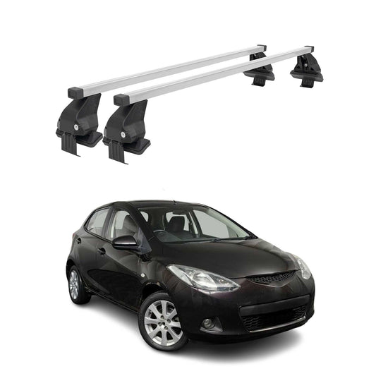 Menabo Dachträger Grundtäger für Mazda 2 2007-2014 50kg Stahl Silber 2 tlg