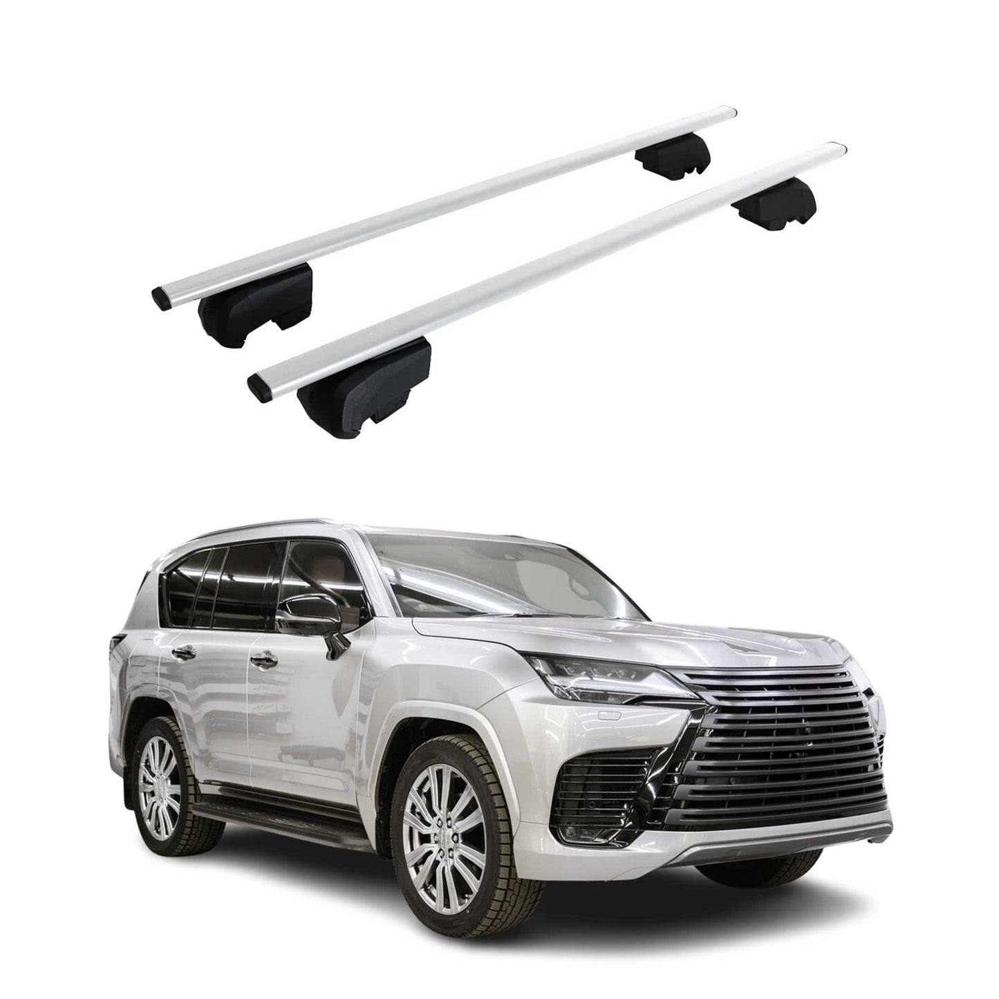 Dachträger Grundtäger für Lexus LX 2021-2025 75kg Metall Silber 2 tlg