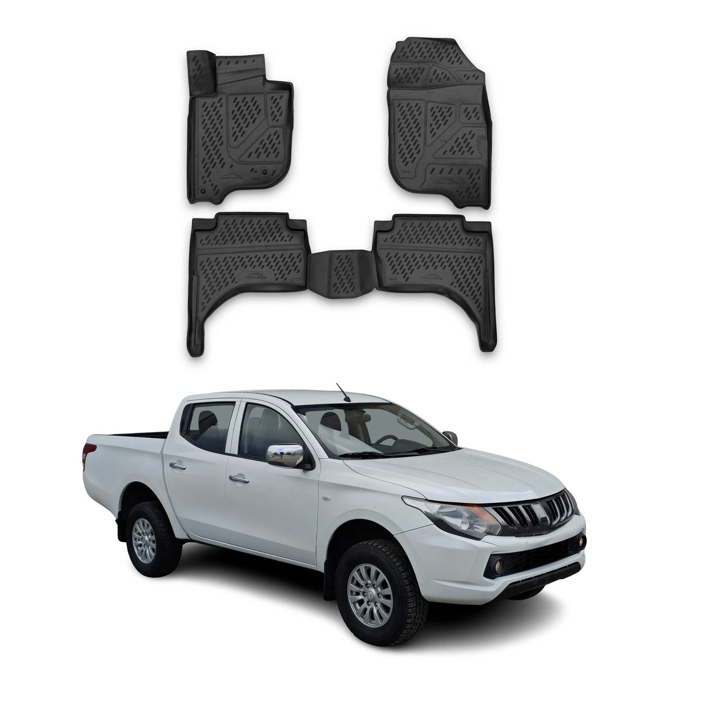 2015-2021 Mitsubishi L200 Fußmatten TPE Schwarz 4 tlg