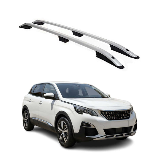 2016-2019 Peugeot 3008 Dachreling Dachträger Grau Aluminium 2 tlg