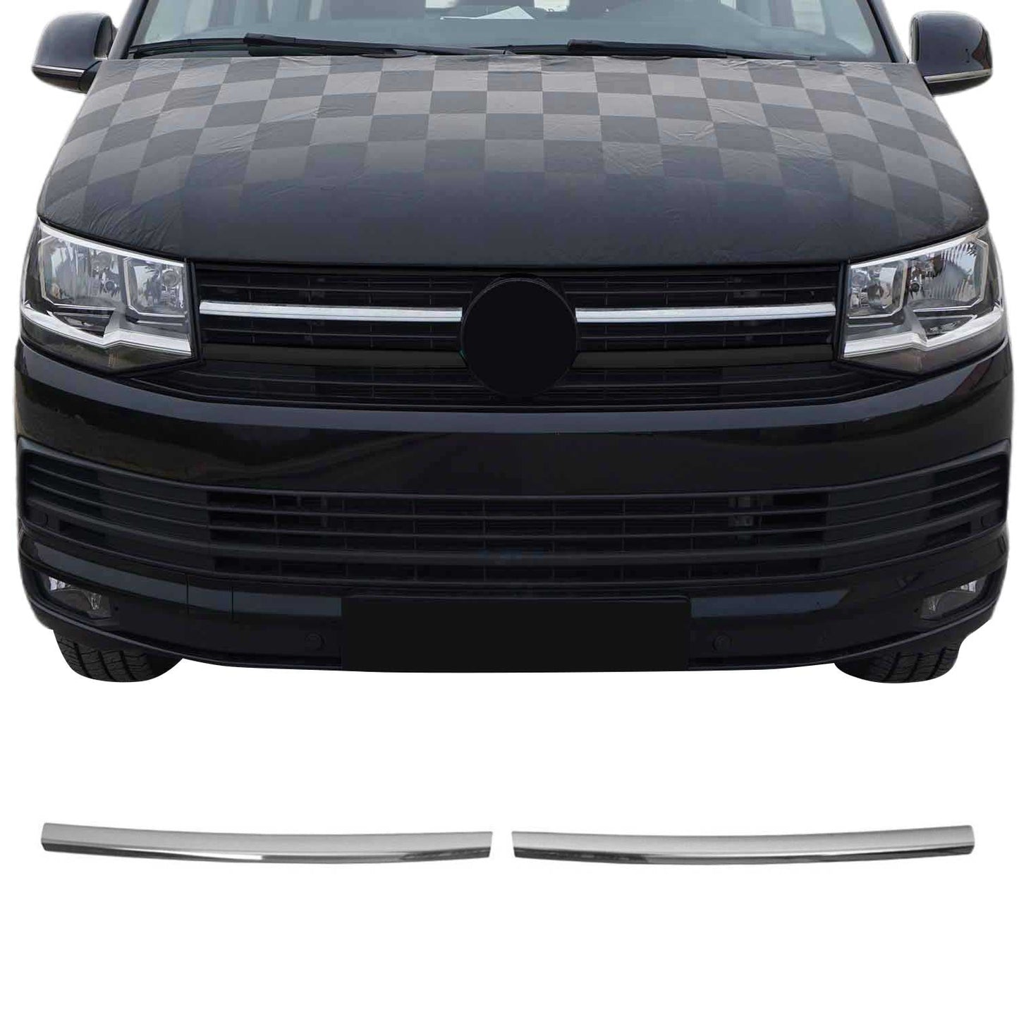 Benzi grilă radiator pentru VW T6 Transporter 2015-2019, crom-argintiu, 2x