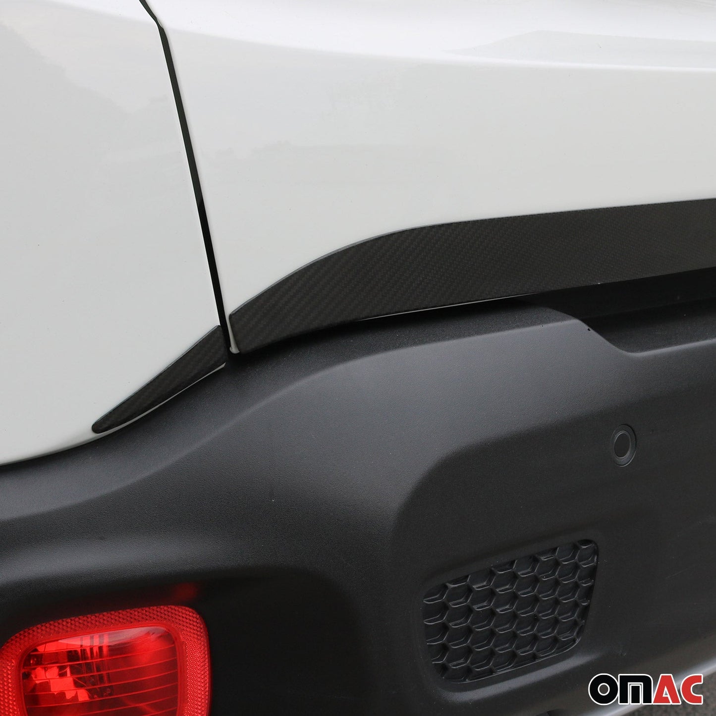 Bandă decorativă portbagaj, bandă decorativă spate pentru Jeep Renegade 2014-2024, fibră de carbon, negru, set 3 piese