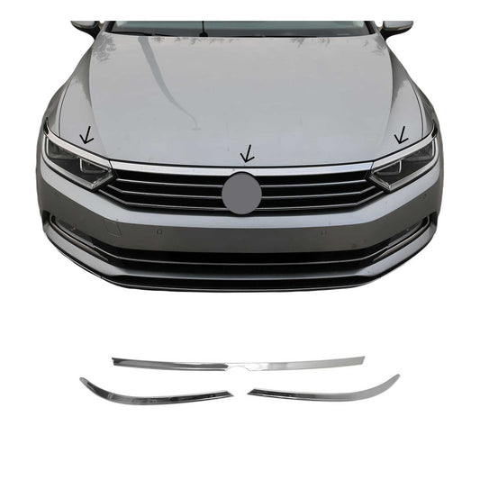 Scheinwerfer Leisten Scheinwerferblende für VW Passat B8.5 2019-2021 Chrom 3x