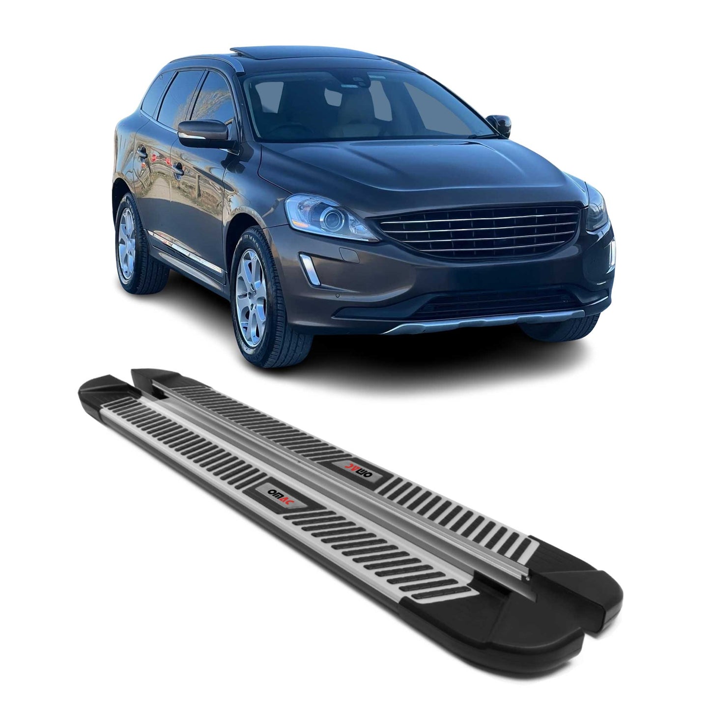 Trittbretter Seitenbretter Seitenschweller für Volvo XC60 2008-2017 Alu Schwarz