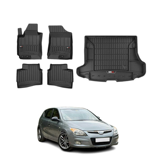 OMAC Fußmatten & Kofferraumwanne Set für Hyundai i30 Kombi 2007-2012 Gummi 5x