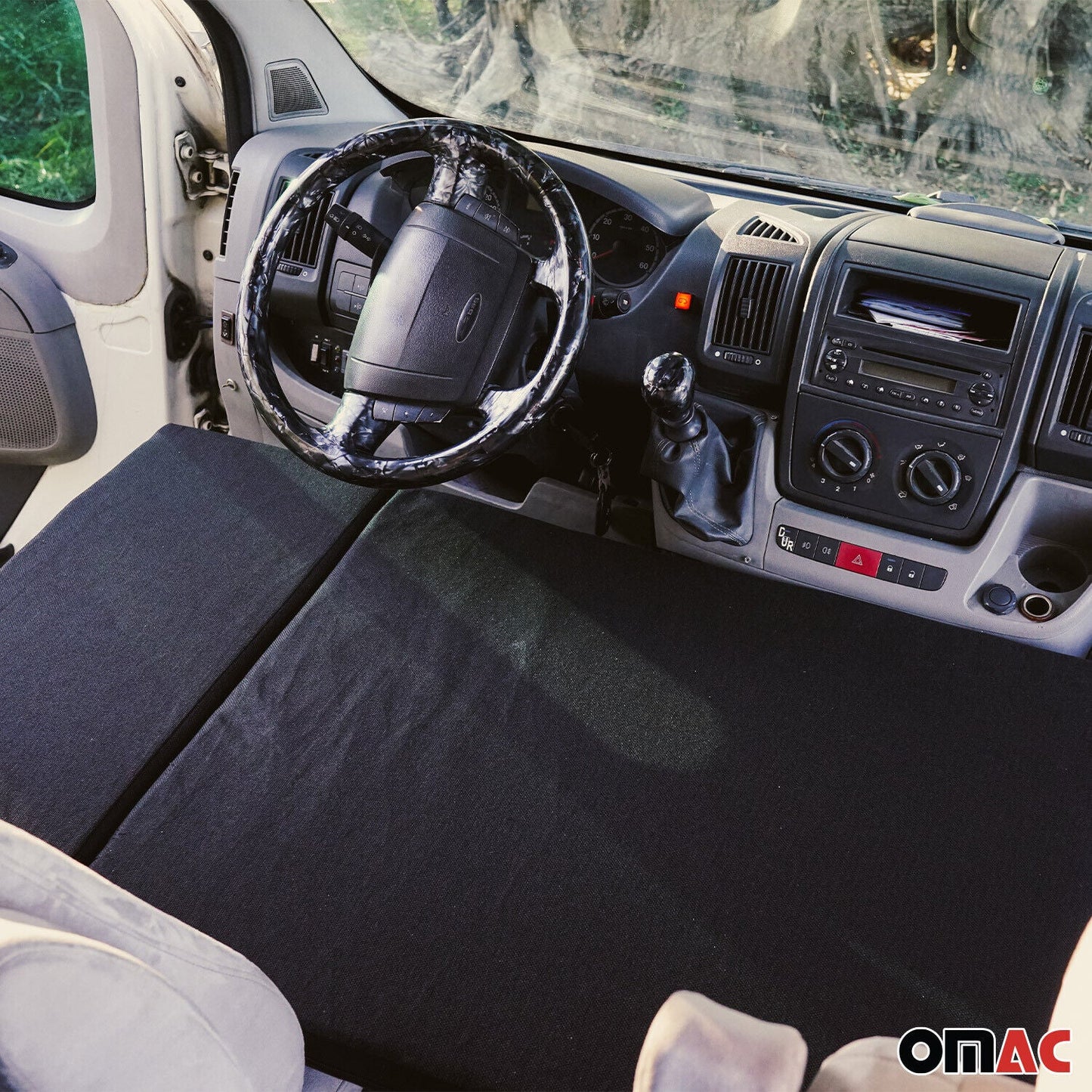 Camper Bett Fahrerhausbett Matratze für Fiat Ducato 2006-2025 Polyester Schwarz