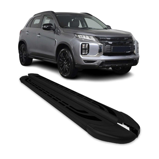 Trittbretter Seitenschweller für Mitsubishi ASX 2023-2025 Schwarz Alu 2 tlg