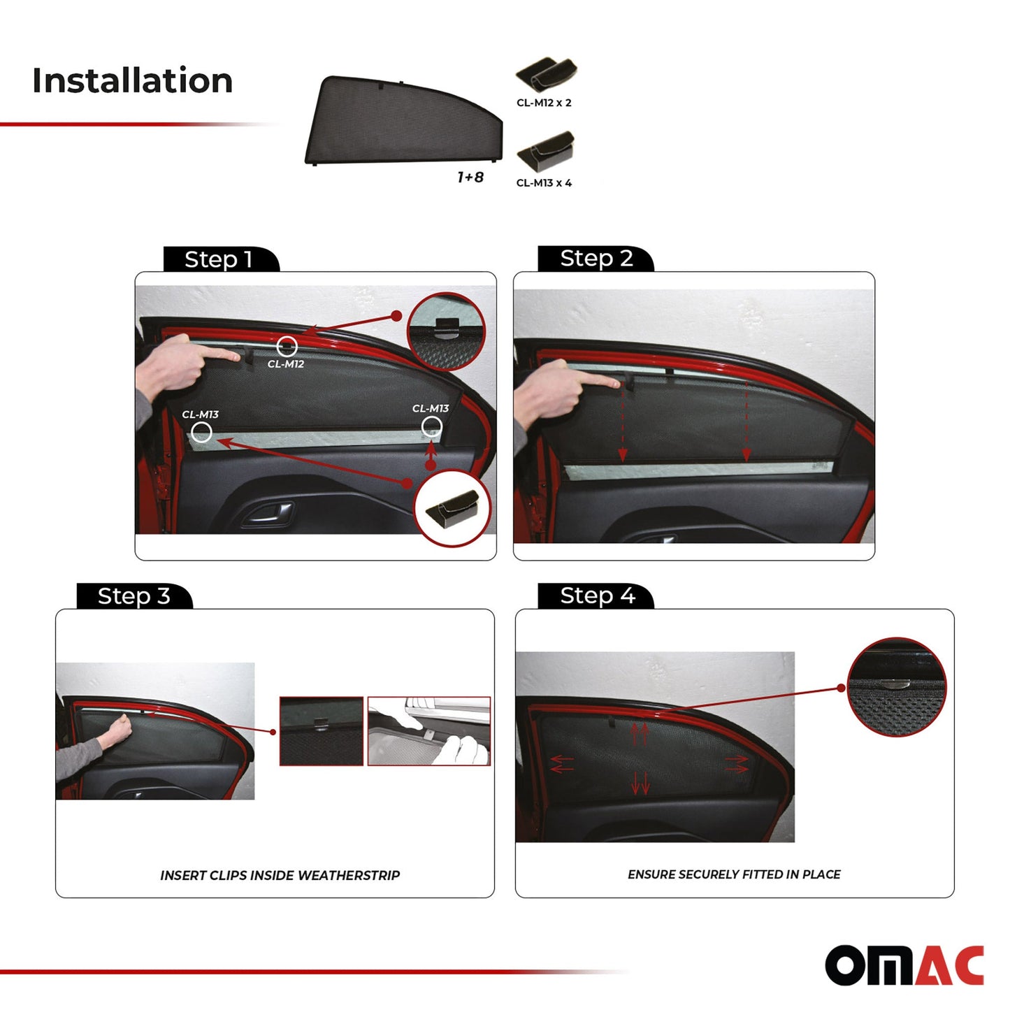 Sonnenschutz Blenden für Kia Rio 2011-2017 hintere Türen 2tlg
