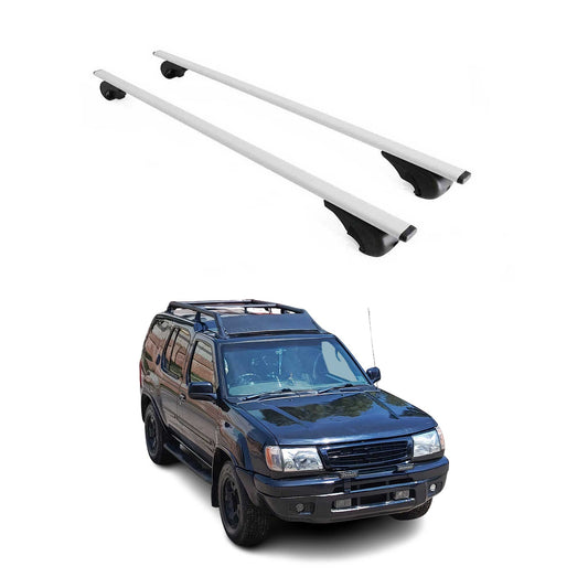 Portbagaj de plafon pentru Nissan Xterra 2004-2015 75kg metal argintiu 2 buc