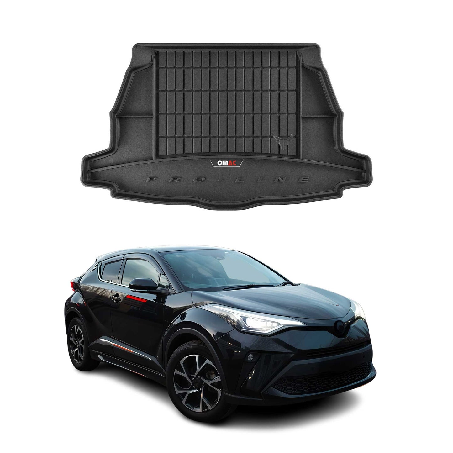 OMAC Gummi Kofferraumwanne für Toyota C-HR 2016-2025 TPE Laderaumwanne Schwarz