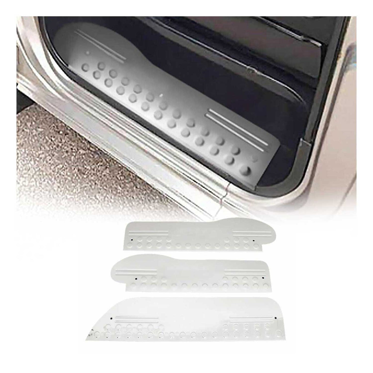 Ornamente prag ușă pentru Hyundai Starex H-1, oțel inoxidabil, argintiu, set 3 piese