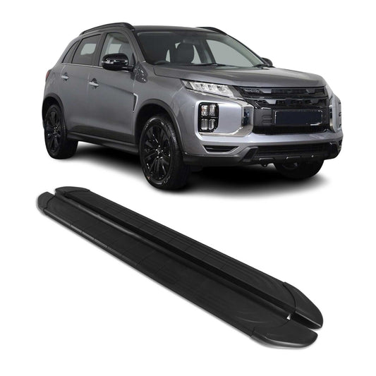 Praguri laterale/scarpe pentru Mitsubishi ASX 2023-2025, aluminiu negru, 2 bucăți