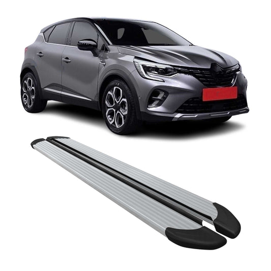 Trittbretter Seitenschweller für Renault Captur 2020-2025 Aluminium Silber 2 tlg