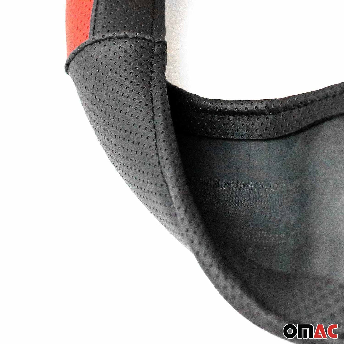 Lenkradbezug Lenkradschoner Lenkrad abdeckung Schwarz Halbmond Rot Ø 38-40 cm