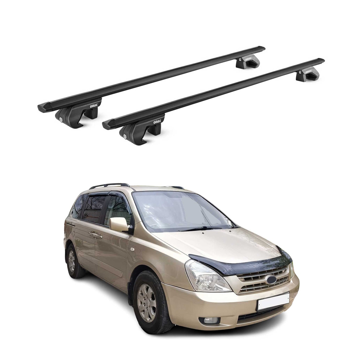 Dachträger Grundtäger für Kia Grand Carnival VQ 2006-2012 90kg Alu Schwarz ABE