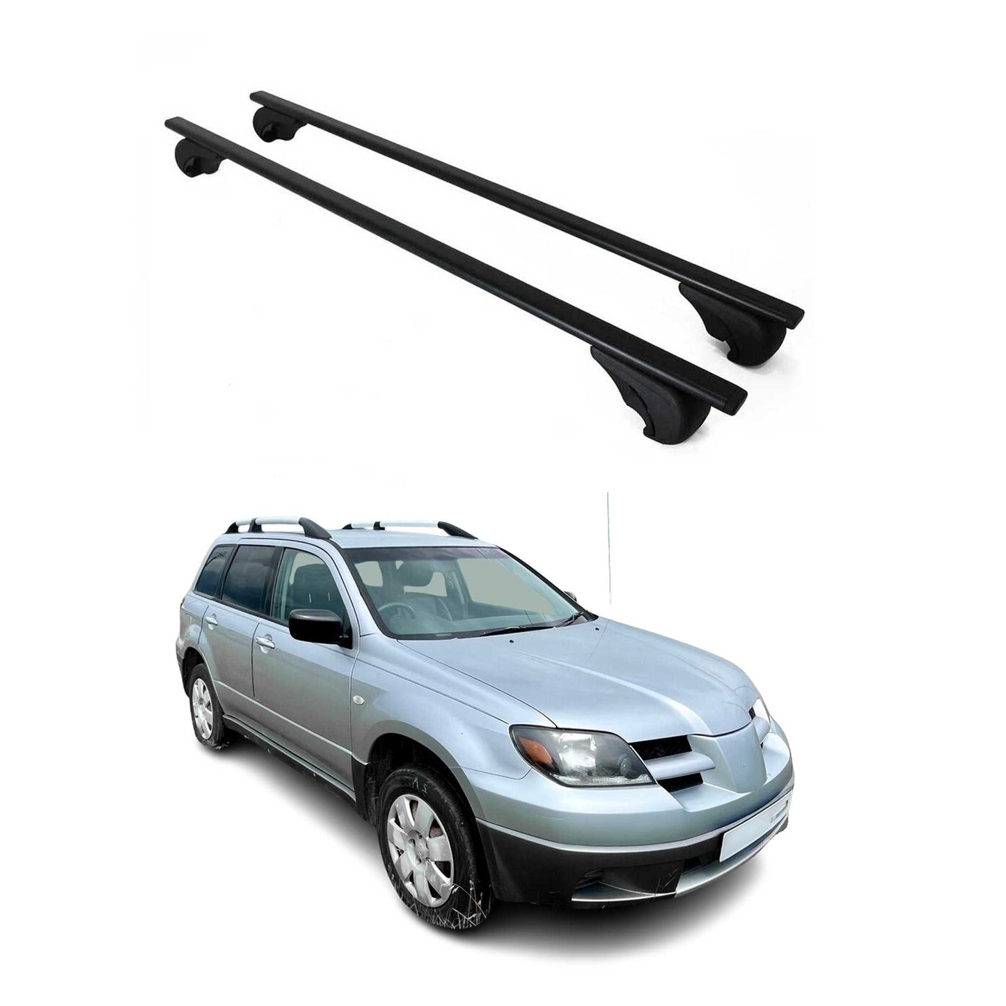 Suporturi de plafon pentru Mitsubishi Outlander 2004-2006, 75kg, metal, negru, 2x