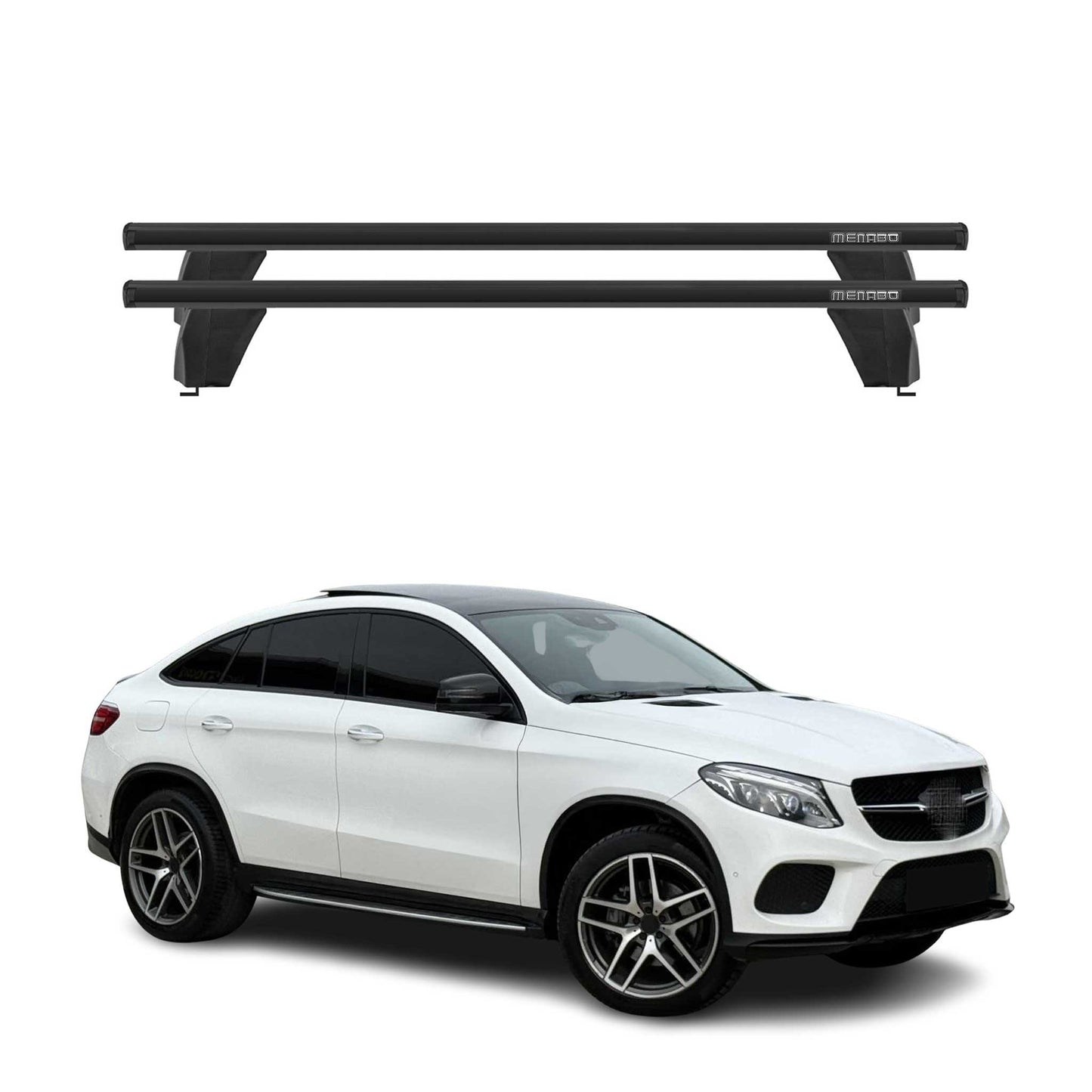 Menabo Dachträger Grundtäger für Mercedes GLE C292 2015-2019 75kg Alu Schwarz 2x
