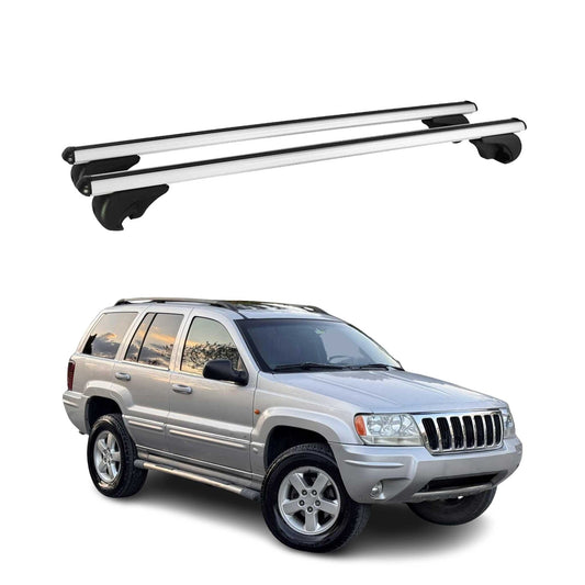 Dachträger Grundtäger für Jeep Grand Cherokee WJ 1999-2004 75kg Alu Silber 2tlg