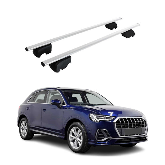 Dachträger Grundtäger für Audi Q3 mk2 2018-2025 75kg Metall Silber 2 tlg