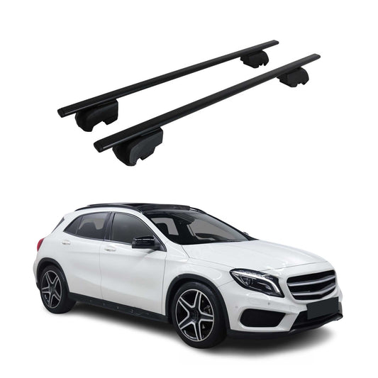 Dachträger Grundtäger für Mercedes GLA X156 2014-2020 75kg Metall Schwarz 2 tlg