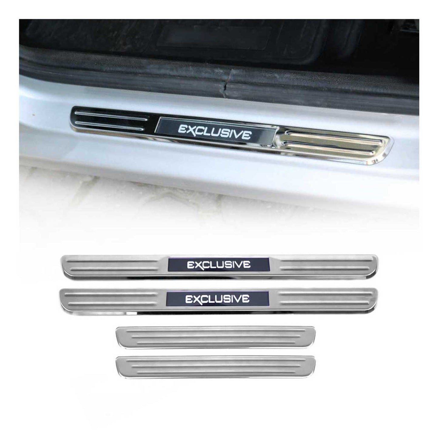 Ornamente prag uși exclusive pentru VW Golf 2003-2025, oțel inoxidabil, 4x