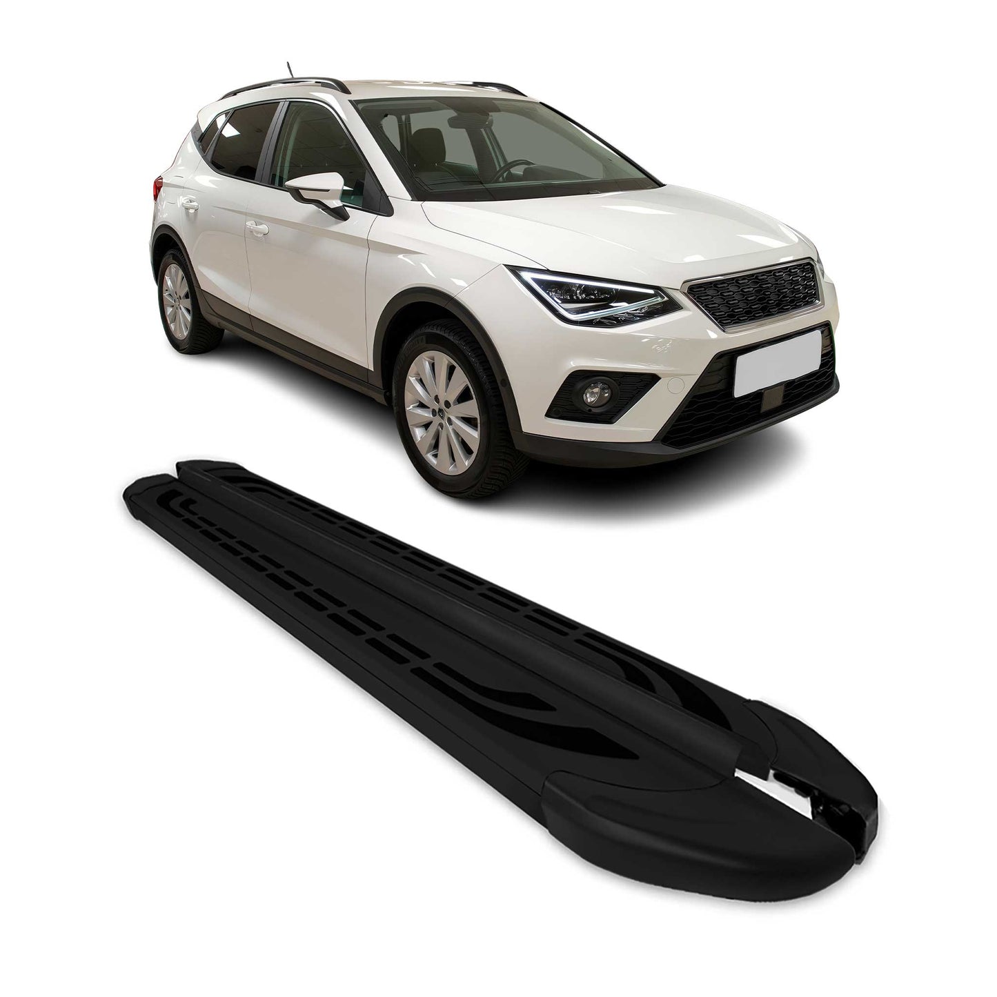 Trittbretter Seitenschweller für Seat Arona 2017-2025 Schwarz Aluminium 2 tlg