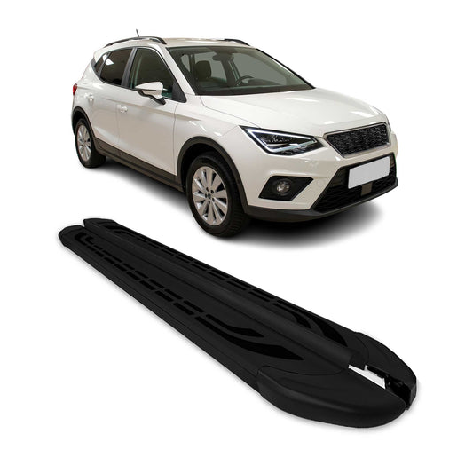 Trittbretter Seitenschweller für Seat Arona 2017-2025 Schwarz Aluminium 2 tlg