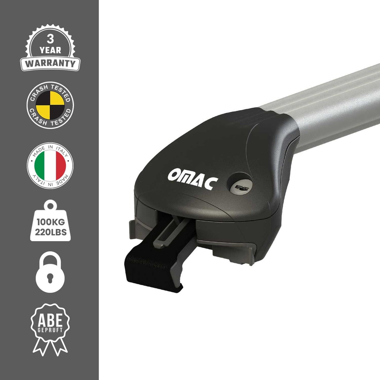 Portbagaj de plafon pentru Skoda Enyaq 2020-2025, 100 kg, aluminiu, argintiu, 2 piese, omologat ABE