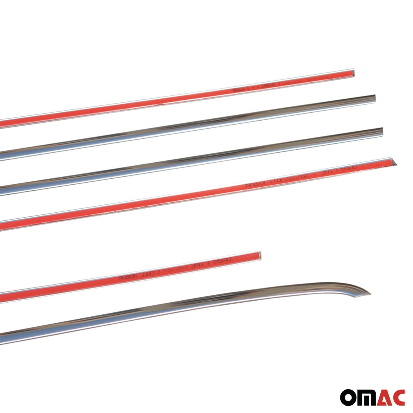 Benzi decorative/ornamente geamuri pentru Ssangyong Kyron 2007-2014, oțel inoxidabil, cromat, 6 bucăți