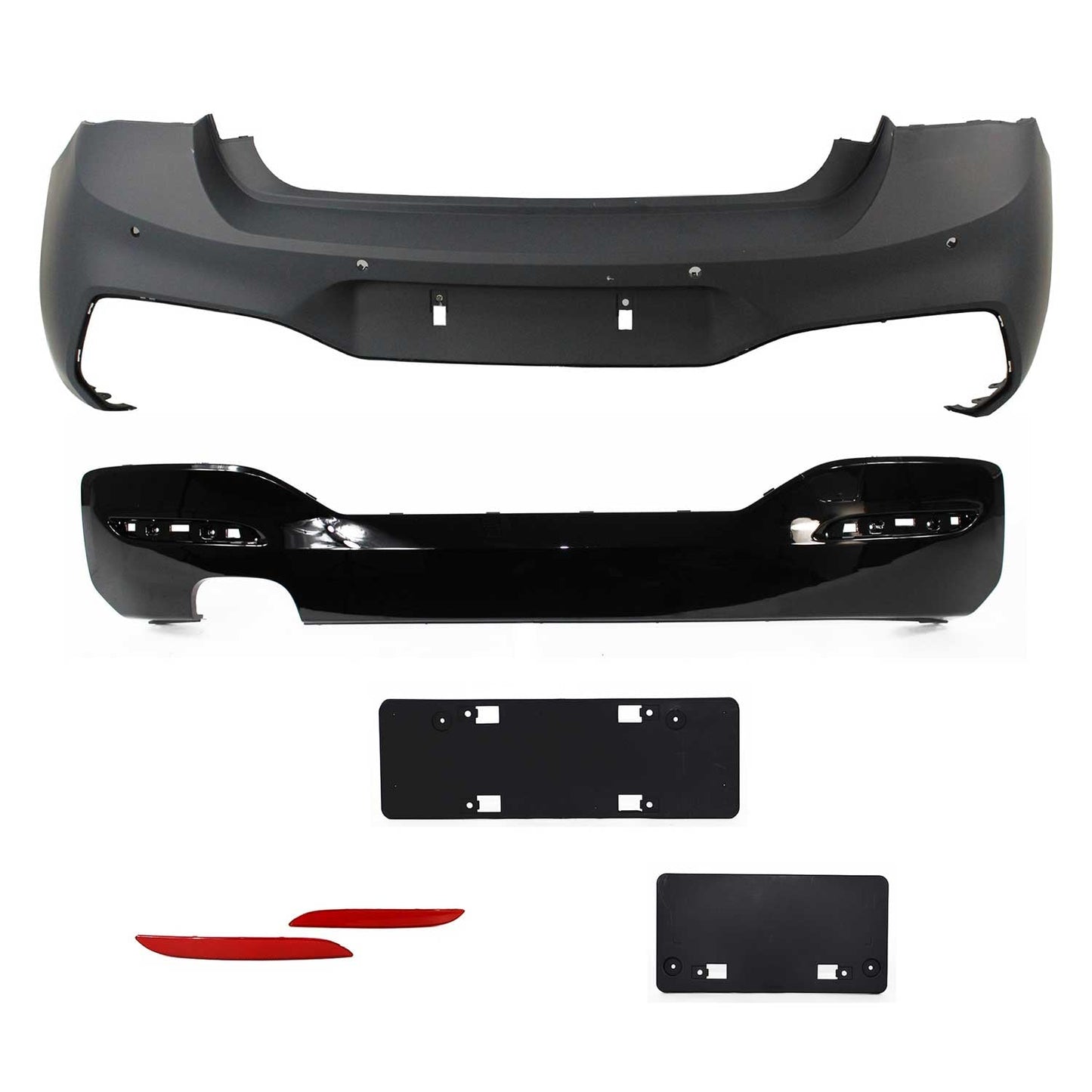 JOM Stoßstangen Kit & Seitenschweller für BMW F20 LCI 5-türer 2015-2019 Schwarz