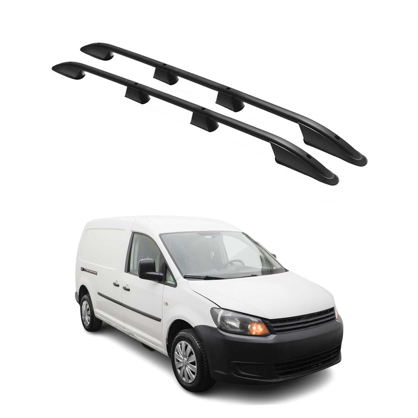 Dachreling Dachgepäckträger für VW Caddy 2010-2015 L2 Langer  Alu Schwarz