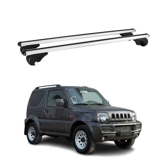 Portbagaj de plafon pentru Suzuki Jimny mk3 1998-2018 75kg aluminiu argintiu 2 buc