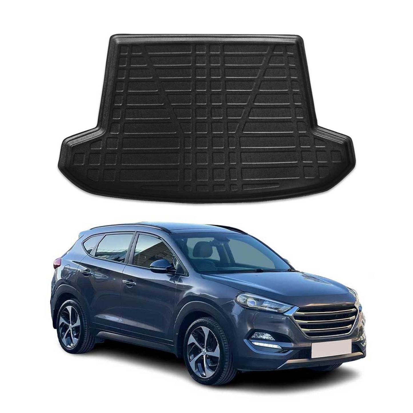 Kofferraumwanne Laderaumwanne für Hyundai Tucson 2015-2020 Gummi TPE Schwarz