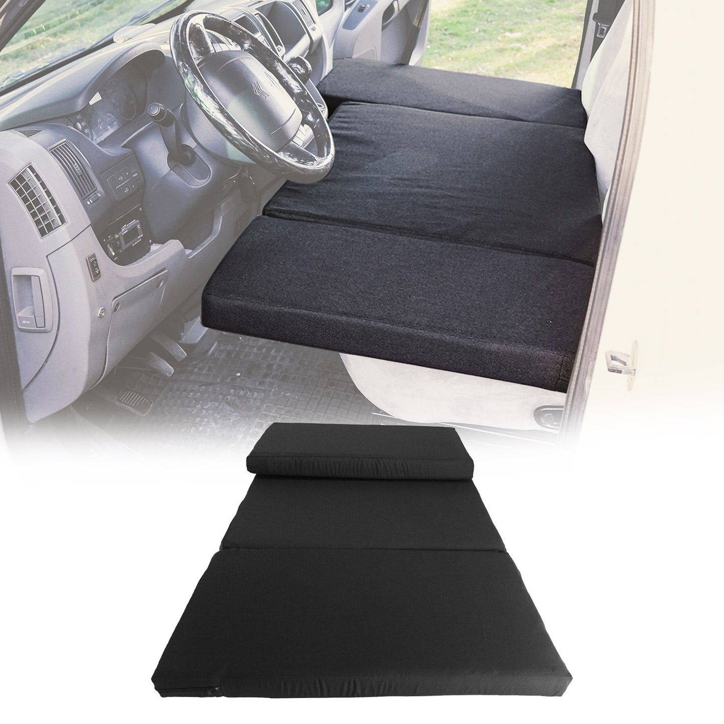 Camper Bett Fahrerhausbett Matratze für Fiat Ducato 1993-2006 Polyester Schwarz