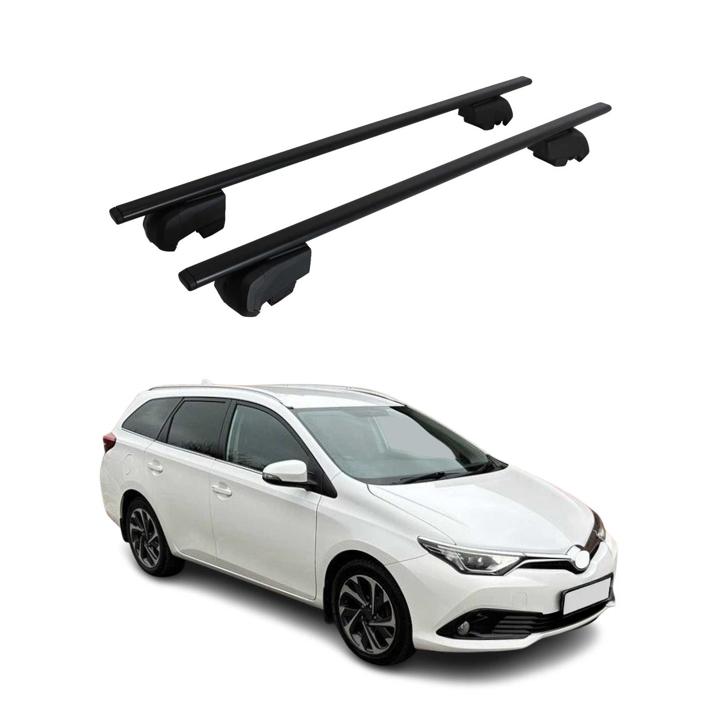 Dachträger Grundtäger für Toyota Auris mk2 Kombi 2012-2018 TÜV 75kg Schwarz 2x