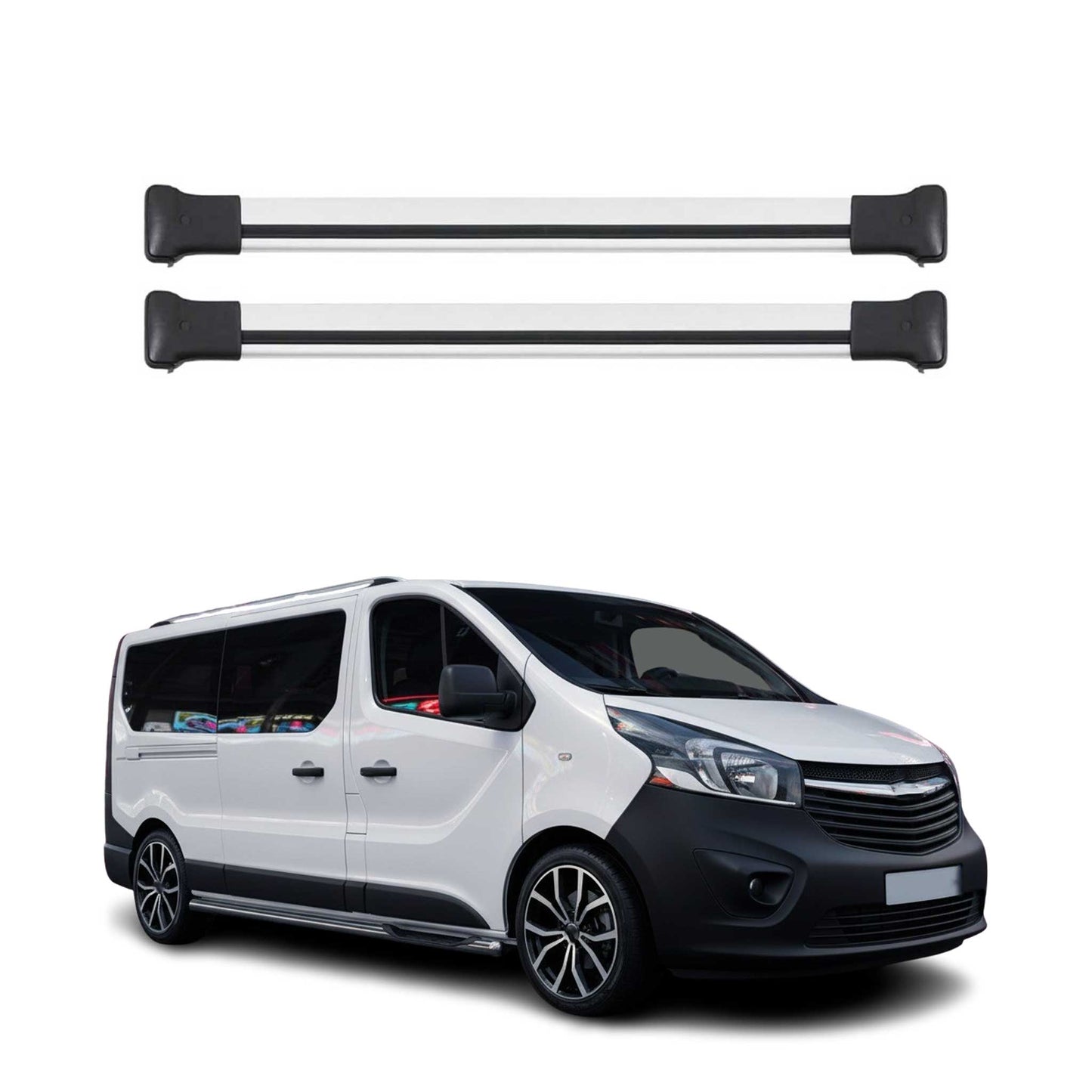 Portbagaj de plafon pentru Fiat Talento 2016-2022 75kg aluminiu argintiu 2 buc