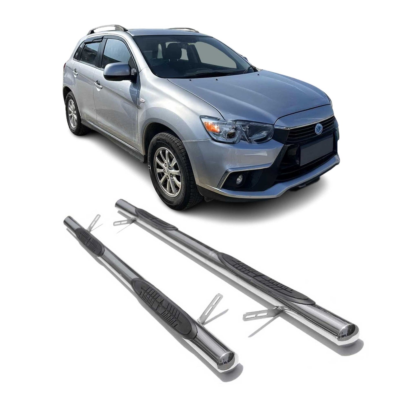 Edelstahl Trittbretter Schwellerrohre für Mitsubishi ASX 2010-2025 Silber