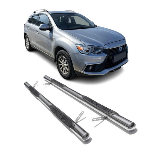 Edelstahl Trittbretter Schwellerrohre für Mitsubishi ASX 2010-2025 Silber