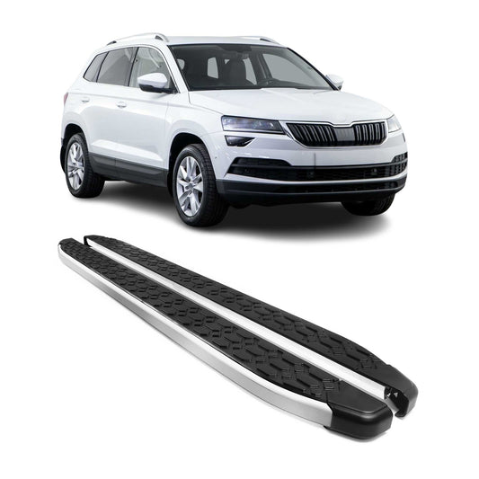 Trittbretter Seitenschweller Schweller für Skoda Karoq 2017-2025 Schwarz 2 tlg
