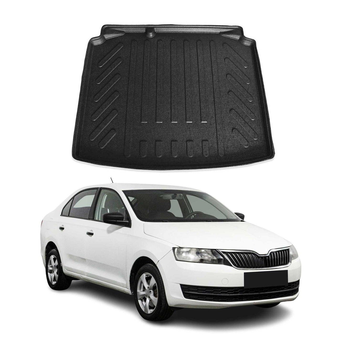 Căptușeală portbagaj/cargo pentru Skoda Rapid Sedan 2012-2019, cauciuc TPE, negru